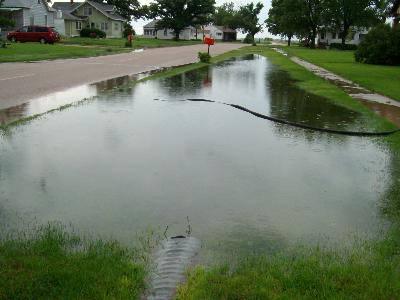 Water in the ditch on our street.