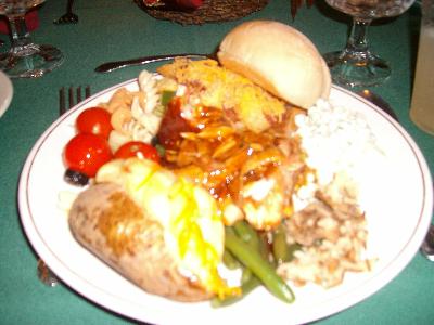Lynne's plate of food.