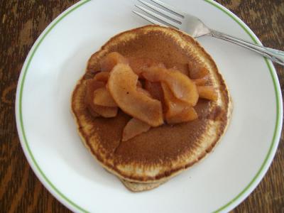 Gingerbread Pancakes with Apple Compote