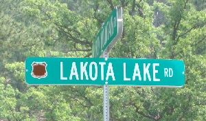 Lakota Lake Road Sign