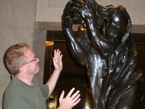 Monte Mickley and The Burghers of Calais by Auguste Rodin.